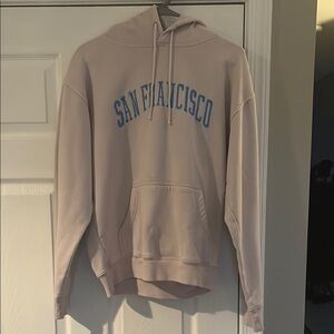 Pink and Blue Sweatshirt with Bold Design